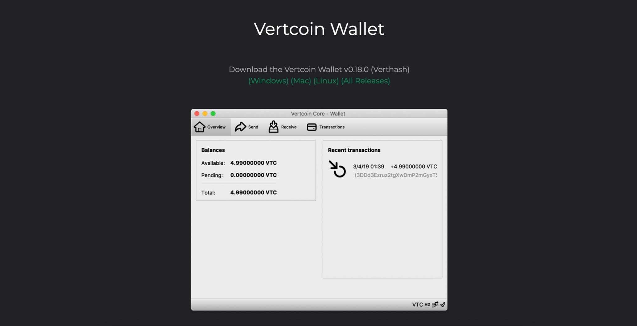 Vertcoin wallet